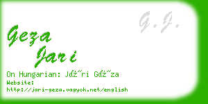 geza jari business card